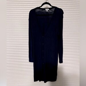 Like new navy a blue button up duster cardigan large